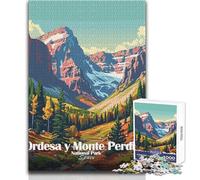 Puzzle de 1000 pièces pour Adolescents, thème Parc National Ordesa y Monte Perdido, Jeu Impossible, activités familiales, Cadeau de Noël Secret, Dimensions:38x26cm