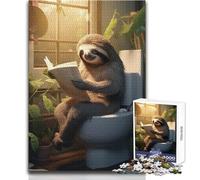 Puzzle de 1000 pièces pour Adolescents, thème Paresseux, Toilettes et Journal, Jeu intellectuel Difficile, décoration Murale, Dimensions : 38x26cm