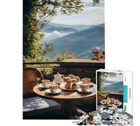 Puzzle de 1000 pièces pour Adolescents thème Pause café et Vue sur la Montagne Jeu éducatif et ludique pour Femmes et Hommes décoration intérieure (38x52cm)