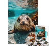 Puzzle de 1000 pièces pour Adolescents thème Phoque sous-Marin activités Amusantes à la Maison Cadeau d'anniversaire Jeu Impossible pour Les 14 Ans et Plus (38x26cm)