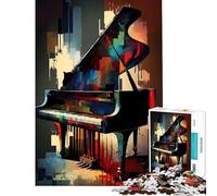 Puzzle de 1000 pièces pour Adolescents thème Piano Serene Sonata Jeux relaxants Jeu éducatif défi Cadeau d'anniversaire améliore la mémoire (Taille 38x26cm)