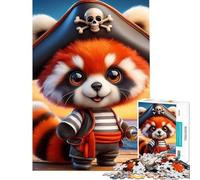 Puzzle de 1000 pièces pour Adolescents thème Pirate et Panda Roux Jeu de réflexion éducatif et Stimulant Cadeau d'anniversaire idéal pour Les Couples (Dimensions 50x75cm)