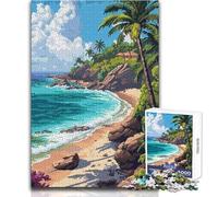 Puzzle de 1000 pièces pour Adolescents - Thème Plage des Caraïbes - Pixel Art - Jeu éducatif Familial - Défi Difficile - Cadeau Amusant - Dimensions 38x52cm