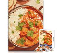 Puzzle de 1000 pièces pour Adolescents, thème Poulet Tikka Masala et Riz Un Jeu Amusant et Anti-Stress pour Toute la Famille Dimensions 38x26cm