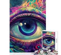 Puzzle de 1000 pièces pour Adolescents thème psychédélique du troisième œil à Monter soi-même Cadeau d'anniversaire Jeu éducatif avec pièces de Formes aléatoires Parfaitement emboîtables (50x75cm)
