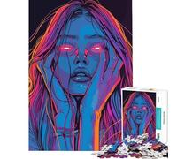 Puzzle de 1000 pièces pour Adolescents thème psychédélique Fille en Transe Puzzle pour Adultes Casse-tête Amusant et Humoristique Difficile et Stimulant (Taille 38x52cm)