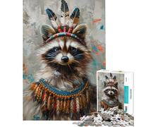 Puzzle de 1000 pièces pour Adolescents thème Raton Laveur Indien Histoire Puzzle pour Adultes décoration Murale améliore la mémoire Cadeau pour Amis et Famille (Taille 38x52cm)