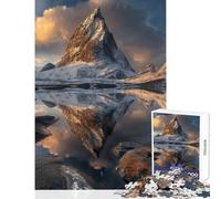 Puzzle de 1000 pièces pour Adolescents thème « Reflets d'un Sommet Hivernal » décoration Murale Cadeau pour Femmes et Hommes Jeu Pratique et Stimulant Dimensions 38x52cm