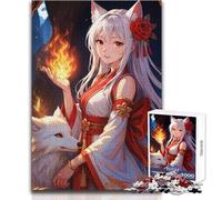 Puzzle de 1000 pièces pour Adolescents, thème Renard et feu, Jeu éducatif, découpe de précision, pour Un Père Noël Secret Dimensions : 38x26cm