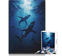 Puzzle de 1000 pièces pour Adolescents - Thème Requins - Jeu éducatif, Amusant et Original - Cadeau d'anniversaire - Dimensions:50x75cm