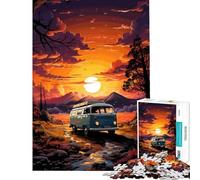 Puzzle de 1000 pièces pour Adolescents thème rétro Combi VW Balade en Montagne activités Amusantes à la Maison Cadeau pour Femmes Jeux de détente Convient aux 14 Ans et Plus (38x26cm)