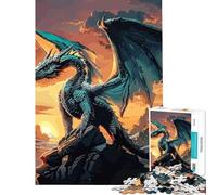 Puzzle de 1000 pièces pour Adolescents thème rétro Fantastique Dragon et bête pour des activités Amusantes à la Maison Un véritable Objet d'art à créer soi-même à partir de 14 Ans (38x26cm)