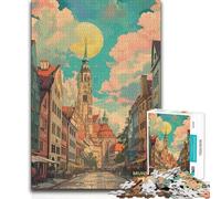 Puzzle de 1000 pièces pour Adolescents, thème rétro Munich, Allemagne, Course de Vitesse Manuelle, Jeu Impossible à partir de 14 Ans Dimensions 50x75cm