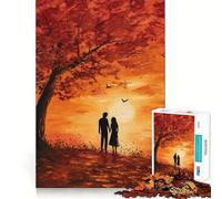 Puzzle de 1000 pièces pour Adolescents,thème Romance d'automne,Art aux Bords précis,Jeu d'entraînement cérébral,Jeu pour Passer Un Moment agréable,décoration de Noël (38x26cm)