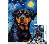 Puzzle de 1000 pièces pour Adolescents thème Rottweiler et Nuit étoilée à Monter soi-même Jeu éducatif et Relaxant idéal pour se détendre Dimensions 38x52cm