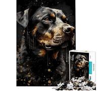 Puzzle de 1000 pièces pour Adolescents Thème Rottweiler Jeu Manuel captivant sur Le thème du Folklore Jouet addictif pour développer la Patience Cadeau Artistique et éducatif (Dimensions 38x26cm)