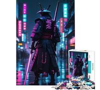 Puzzle de 1000 pièces pour Adolescents thème samouraï Cyberpunk Japonais activités Amusantes à la Maison Jeu de mémoire Familial adapté aux 14 Ans et Plus (38x26cm)