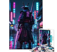 Puzzle de 1000 pièces pour Adolescents thème samouraï Cyberpunk Japonais Stimulant cérébral décoration intérieure Jeu Pratique à partir de 14 Ans (38x52cm)