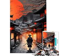 Puzzle de 1000 pièces pour Adolescents thème samouraï et Coucher de Soleil Paysage Urbain idéal pour Un Anniversaire ou Noël Jeu éducatif et Amusant pour Toute la Famille à partir de 14 Ans 50x75cm