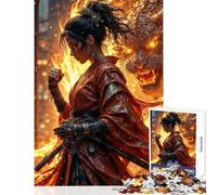 Puzzle de 1000 pièces pour Adolescents thème samouraï et Esprit du feu Jeu éducatif découpe de précision décoration intérieure Jouet Anti-Stress Cadeau (50x75cm)
