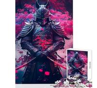 Puzzle de 1000 pièces pour Adolescents thème samouraï Japonais Sakura Jeu éducatif Cadeau d'anniversaire Jeu Familial avec Poster et fiche de Questions Assortis Dimensions 50x75cm