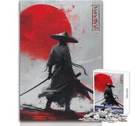 Puzzle de 1000 pièces pour Adolescents - Thème Samouraï Lune Rouge - Jeu éducatif - Découpe de précision - Jouet Anti-Stress - Dimensions:38x26cm