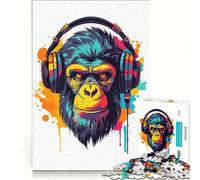 Puzzle de 1000 pièces pour Adolescents thème Singe et DJ Jeu Manuel améliore la mémoire Cadeau Original pour Un Anniversaire ou Noël 38x26cm