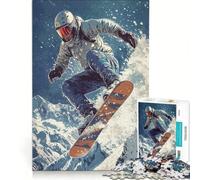 Puzzle de 1000 pièces pour Adolescents thème Snowboard sur Une Piste de Montagne Jeu de réflexion Difficile et Stimulant idéal comme Cadeau pour Toute la Famille 38x52cm