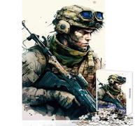 Puzzle de 1000 pièces pour Adolescents Thème Soldat Jeu de Construction Facile pour Un Anniversaire (38x26cm)