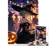 Puzzle de 1000 pièces pour Adolescents thème sorcière Anime décoration d'halloween Jouet Jeu éducatif Collection d'artistes Format 38x26cm