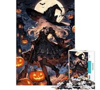 Puzzle de 1000 pièces pour Adolescents Thème Sorcières et Anime Activités Amusantes pour Halloween à la Maison Jeux éducatifs et ludiques Convient aux 14 Ans et Plus (38x26cm)