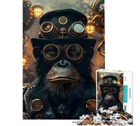Puzzle de 1000 pièces pour Adolescents thème Steampunk Animaux et singes Jeu Amusant et addictif pour développer la Patience pour Femmes et Hommes (Dimensions 38x52cm)