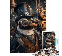 Puzzle de 1000 pièces pour Adolescents Thème Steampunk Pingouin Activités Amusantes à la Maison Jeu de mémoire Familial Convient aux 14 Ans et Plus (38x52cm)