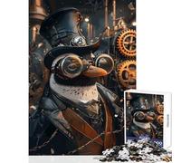 Puzzle de 1000 pièces pour Adolescents Thème Steampunk Pingouin Jeu éducatif Cadeau de Père Noël Secret Casse-tête Stimule Le Cerveau Dimensions 50x75cm