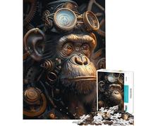 Puzzle de 1000 pièces pour Adolescents thème Steampunk Singe Animal défi à relever décoration Parfaite Jeu de détente pour Les 14 Ans et Plus (50x75cm)