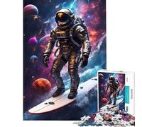 Puzzle de 1000 pièces pour Adolescents Thème : Surf Astronaute Espace Difficile et Stimulant Décoration Murale Jouet Anti-Stress Convient aux 14 Ans et Plus 38x26cm