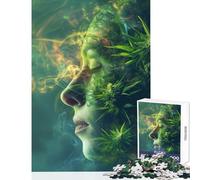 Puzzle de 1000 pièces pour Adolescents Thème surréaliste Cannabis méditation Contemplation onirique Jouet Anti-Stress Casse-tête pour stimuler Votre Cerveau et Votre dextérité 38x52cm
