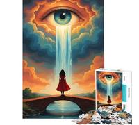 Puzzle de 1000 pièces pour Adolescents thème surréaliste Paysage de Cascade et d'œil Jeu Stimulant et Impossible idéal comme Cadeau d'anniversaire pour Les Couples (Taille 38x52cm)