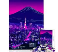 Puzzle de 1000 pièces pour Adolescents thème Tokyo néon Cyberpunk décoration intérieure Jouet Amusant et éducatif idéal pour s'amuser à la Maison Dimensions 38x52cm