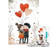Puzzle de 1000 pièces pour Adolescents Thème Tomber Amoureux Saint-Valentin Difficile et Stimulant Décoration Murale Jouet Anti-Stress Convient aux 14 Ans et Plus 50x75cm