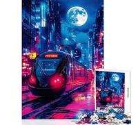 Puzzle de 1000 pièces pour Adolescents, thème Train néon, Jouet Anti-Stress, Cadeau d'anniversaire, Jeu Amusant à Faire à la Maison, Dimensions 38x52 cm