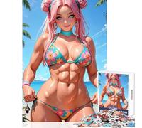 Puzzle de 1000 pièces pour Adolescents Thème Tropical Anime Fille Fitness beauté Jeu de Construction Idée Cadeau et activité Manuelle Amusante à Faire à la Maison Dimensions 50x75cm