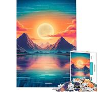 Puzzle de 1000 pièces pour Adolescents Thème Vaporwave Sunset Activités Amusantes à la Maison en Famille Jeu Manuel Convient aux 14 Ans et Plus (50x75cm)