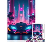 Puzzle de 1000 pièces pour Adolescents Thème Voitures de Sport et néons asiatiques Jeu éducatif Idée Cadeau Renforce Les Liens d'amitié Entre Couples Dimensions 38x26cm