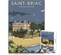 Puzzle de 1000 pièces pour Adolescents, thème « Voyage à Saint Briac », Jeu de société Stimulant, véritable œuvre d'art, Cadeau d'anniversaire, Dimensions:38x52cm