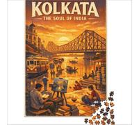 Puzzle de 1000 pièces pour Adolescents thème Voyage en Inde décoration intérieure Jeu Impossible Cadeau d'anniversaire 38x52cm