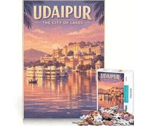 Puzzle de 1000 pièces pour Adolescents, thème Voyage Udaipur Inde, décoration Murale, pour se remémorer des Souvenirs, Cadeau Unique pour Un Anniversaire ou Noël 38x52cm