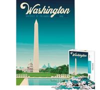 Puzzle de 1000 pièces pour Adolescents Thème Washington DC Jeu de Manipulation captivant Jouet addictif pour développer la Patience Cadeau Artistique et éducatif (Dimensions 38x26cm)