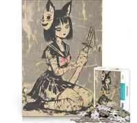 Puzzle de 1000 pièces pour Adolescents thème Zombie Chat écolière Jouet à Monter soi-même activité intellectuelle relaxante idéal pour décorer Un Bureau 38x52cm
