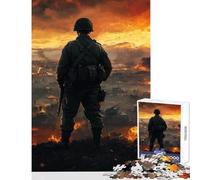 Puzzle de 1000 pièces pour Adolescents thème Zone de Guerre Champ de Bataille Jouet Anti-Stress Cadeau d'anniversaire Jeu éducatif et Amusant à la Maison Dimensions 38x52cm